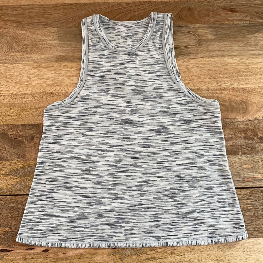 Lululemon high neck tank top heathered white